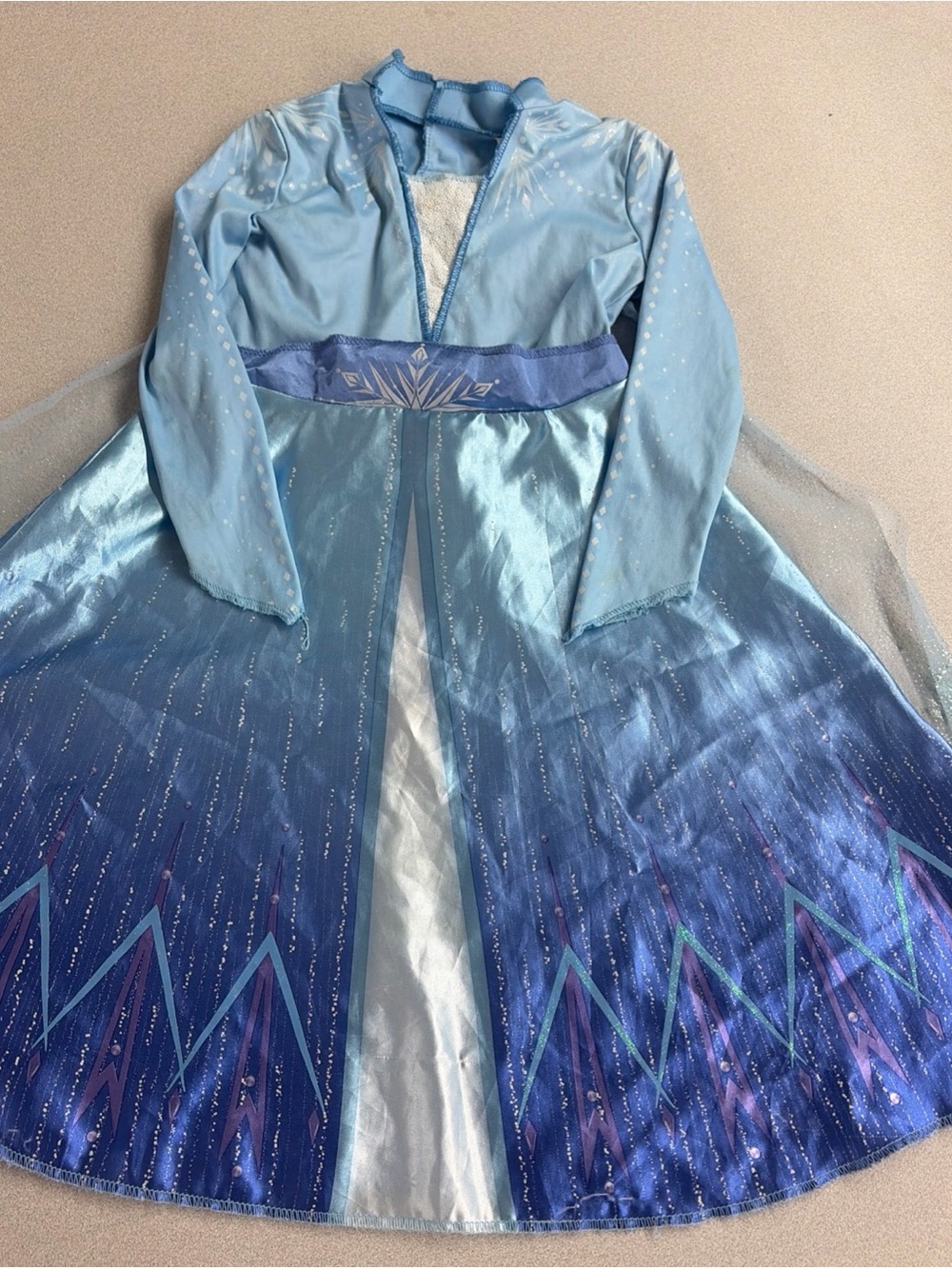 Disney Frozen II Light Blue Sparkle Dress Up Costume Dress